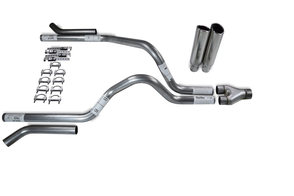 2.5" Dual Exhaust Kit for Dodge Dakota (1987–1996) - Y Pipe, Corner Clamp
