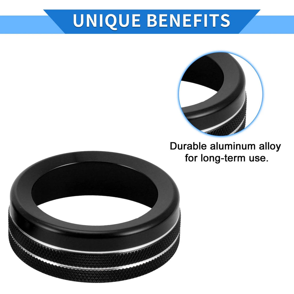 Set of 4 AC Heater 4WD Switch Knob Cover Rings for Toyota Tacoma (2016–2023) Black