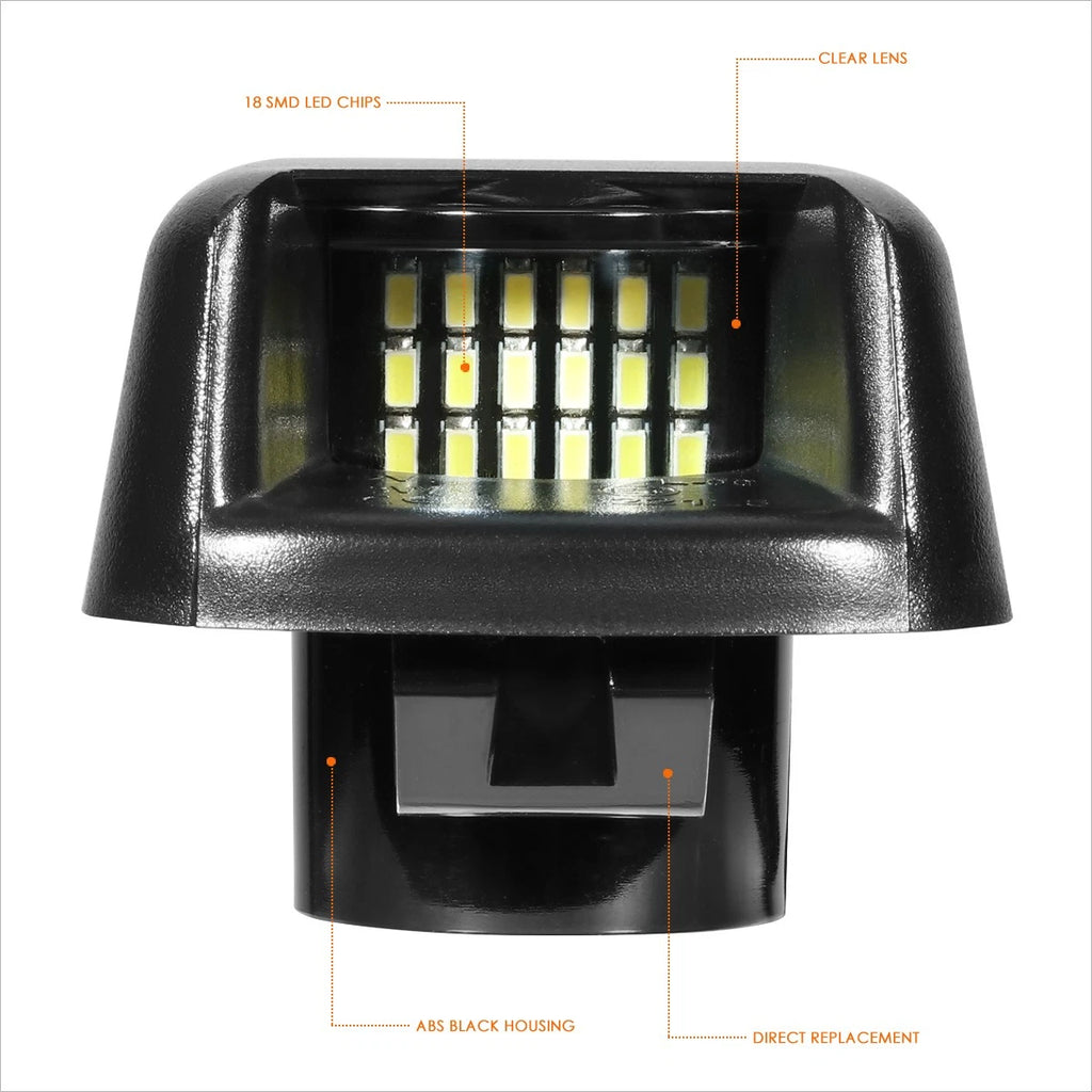 2X LED License Plate Lights for Nissan Frontier/Titan/Xterra/Armada (2007–2019)