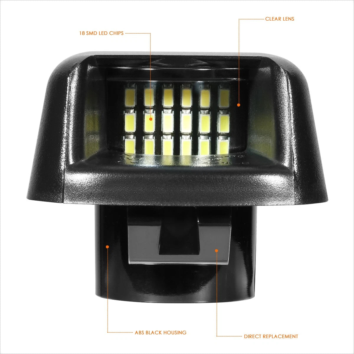 2X LED License Plate Lights for Nissan Frontier/Titan/Xterra/Armada (2007–2019)