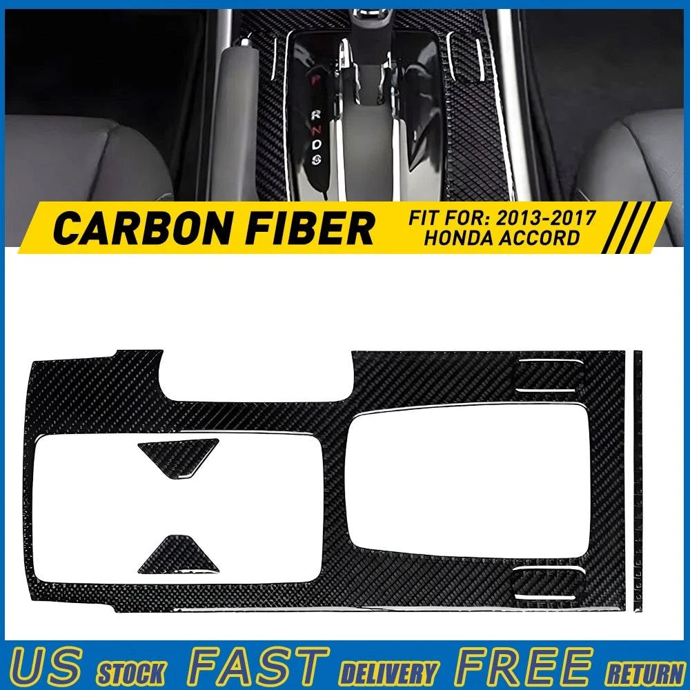6x Carbon Fiber Interior Gear Shift Trim for Honda Accord (2013–2017)