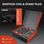 Set of 4 Ignition Coils & Iridium Platinum Spark Plugs for Nissan Altima