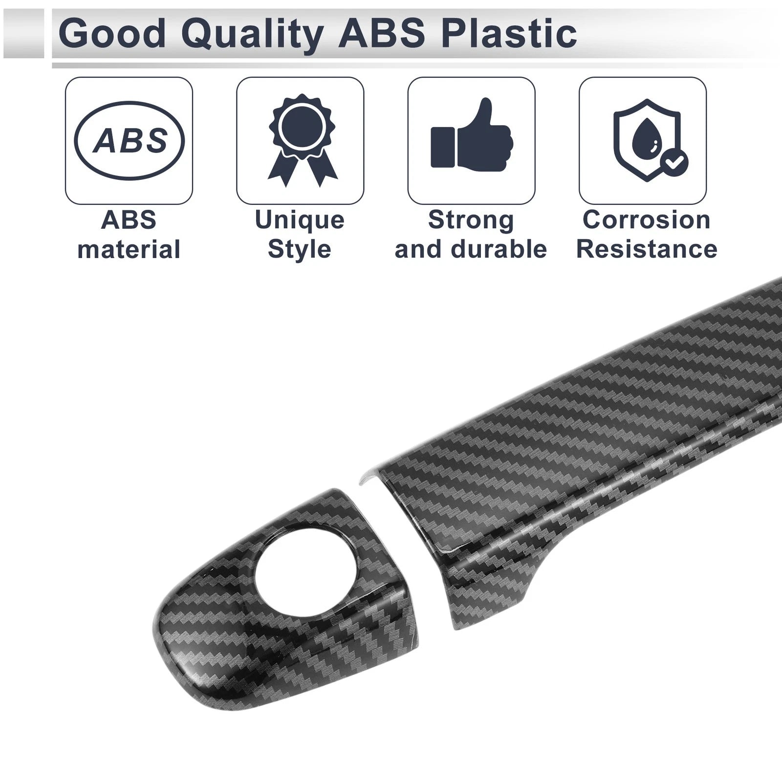 Door Handle Cover Trim for Toyota Prius (2010–2015) Carbon Fiber Black