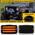 2PC Smoked LED Front Bumper DRL Signal Lights for Jeep Wrangler TJ (1997–2006)