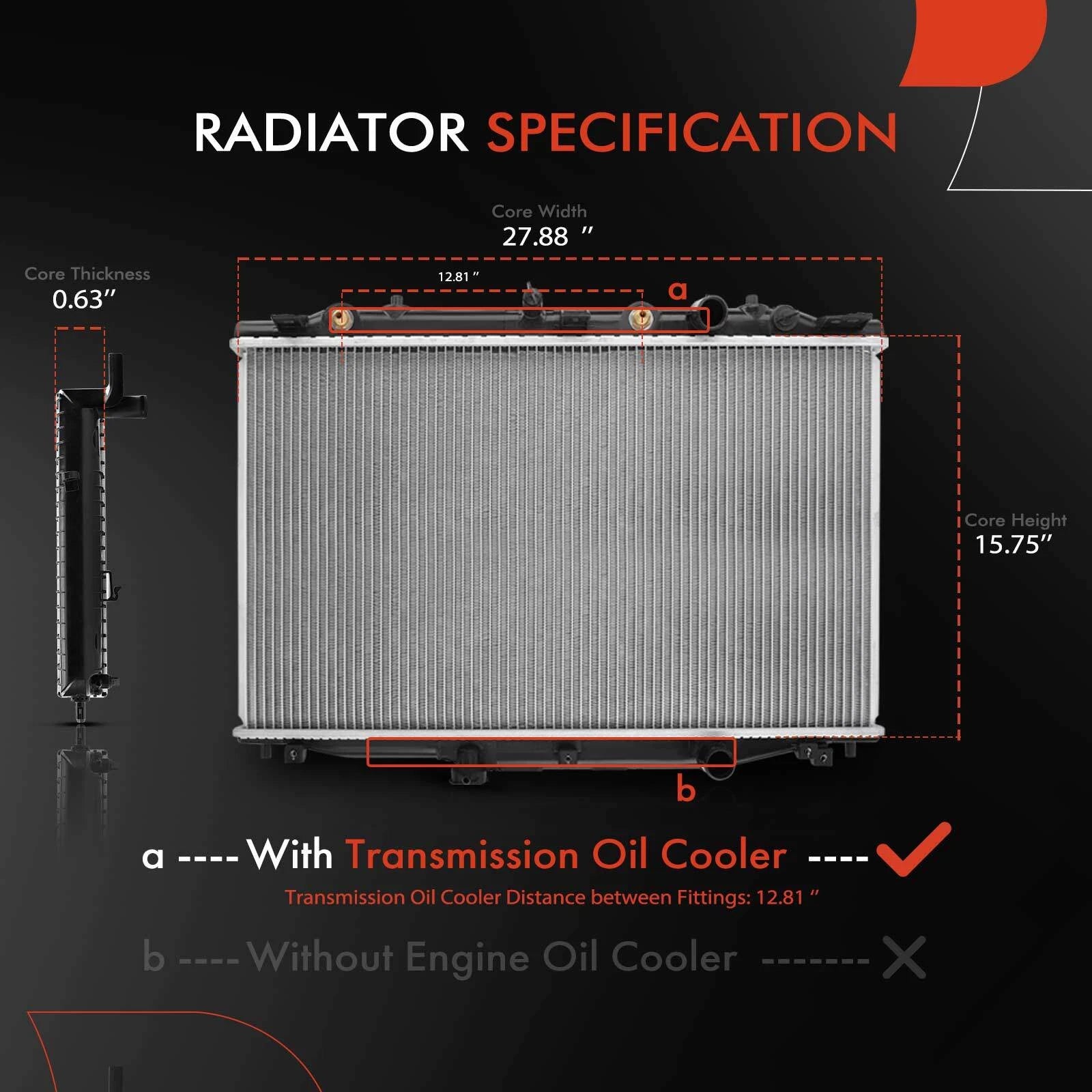 Radiator and Dual Cooling Fan Assembly for Honda Accord (2003–2007)