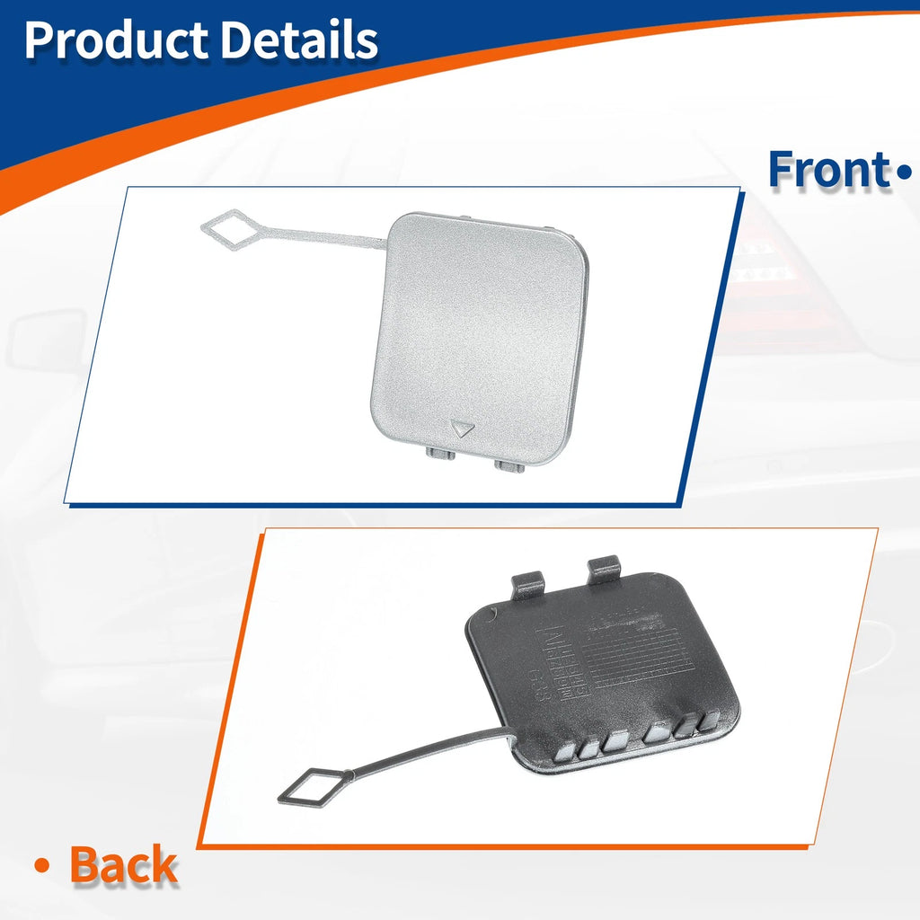 Rear Tow Hook Cover for BMW 530i 540i M5 (No. 51127475589) Silver Tone