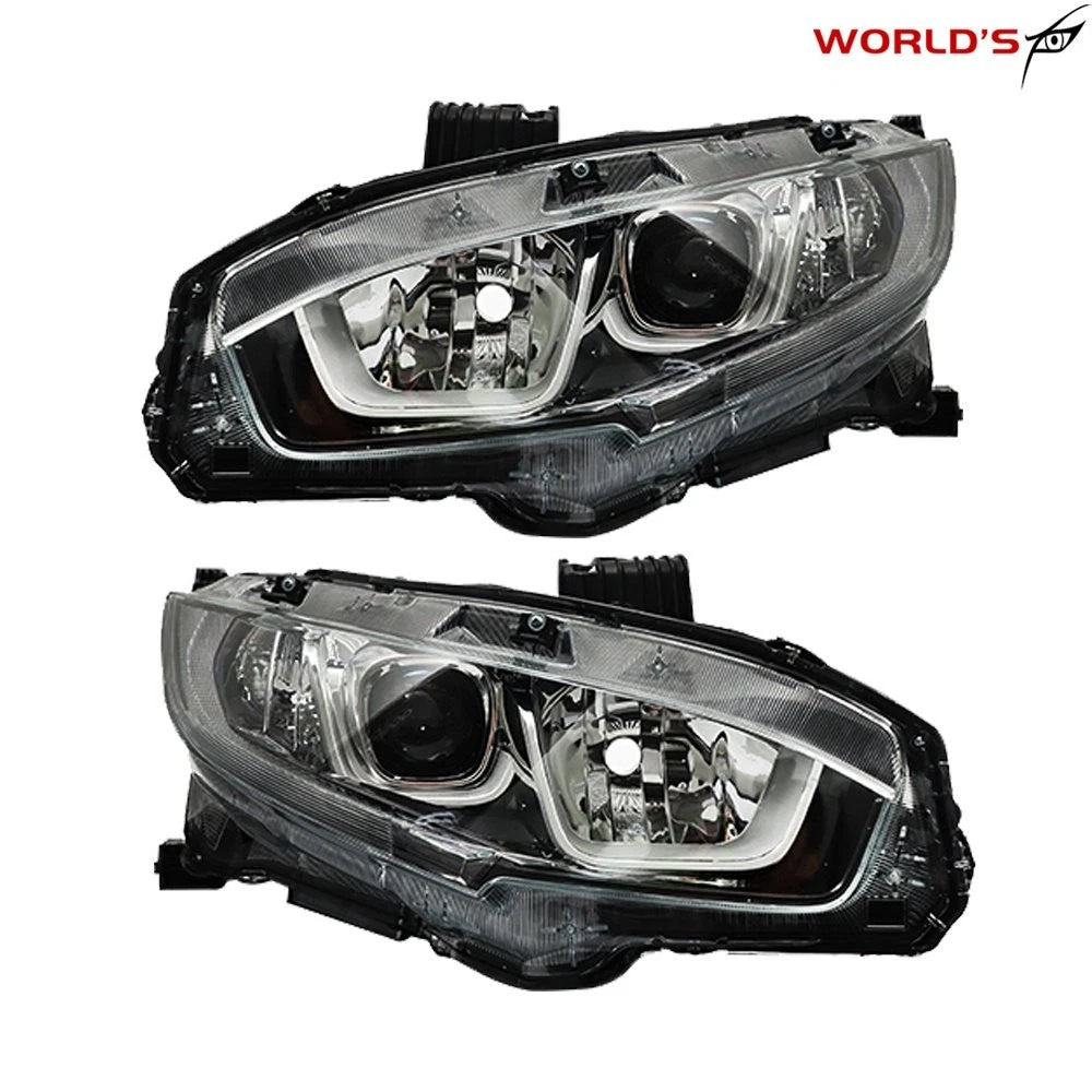 Pair of Halogen Headlights with LED DRL for Honda Civic (2016–2020)