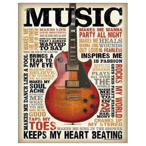 Vintage Replica Tin Metal Sign for Fender Electric Guitar (1898)