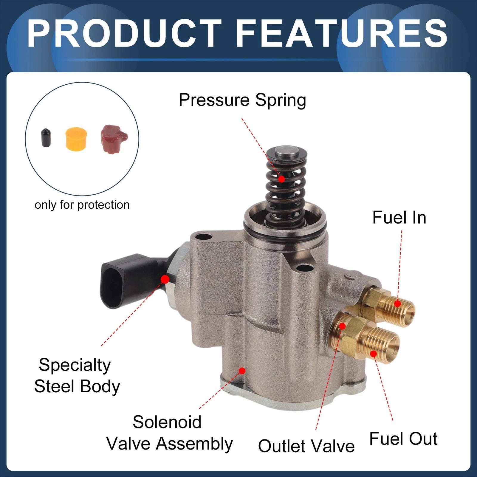 High Pressure Fuel Pump for Audi A6 Quattro (2010–2011) Q7 (2009–2010) 4.2L No. 079127025AC