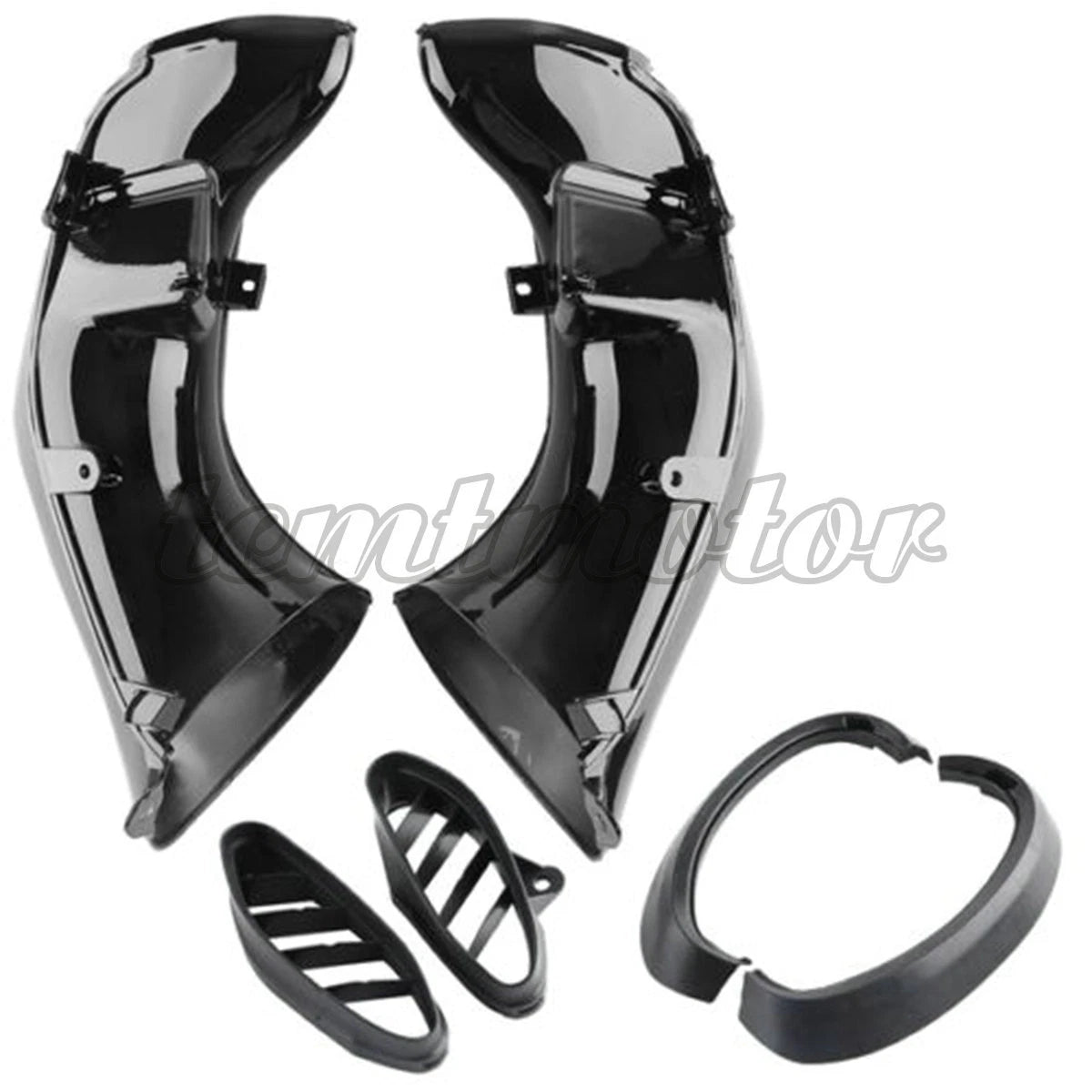 Set of 2 Black Ram Air Intake Tube Duct Pipe for Yamaha YZF R1 (2004–2006)