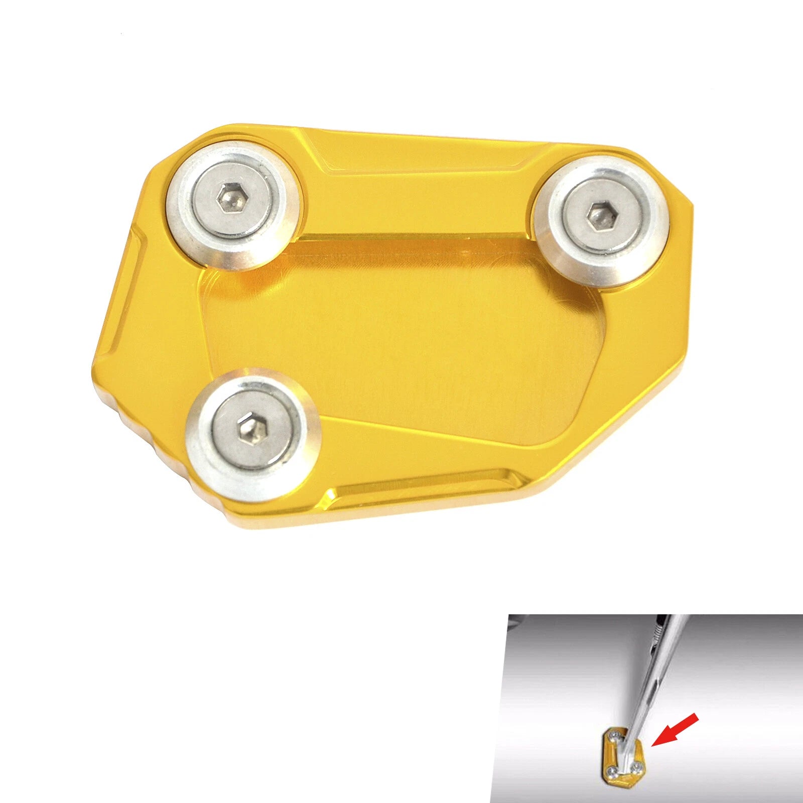 Gold Billet Kickstand Side Stand Plate for BMW S1000R (2014–2016)