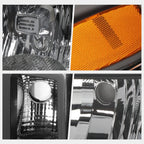 OE Factory Headlights for GMC Sierra 1500-3500 (2007–2014) Black Housing Amber Corner