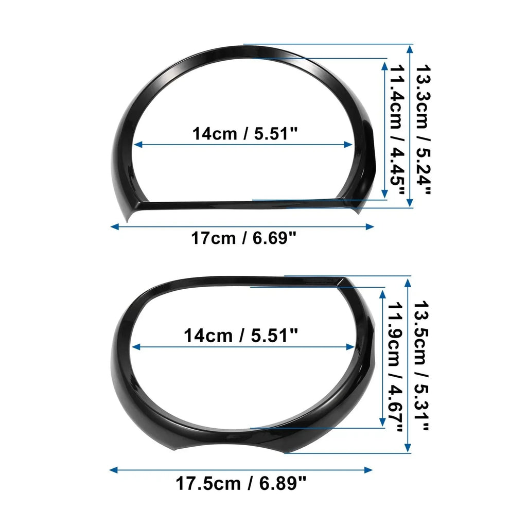 4 x Front Black Headlight Covers for Dodge Challenger (2015-2023)