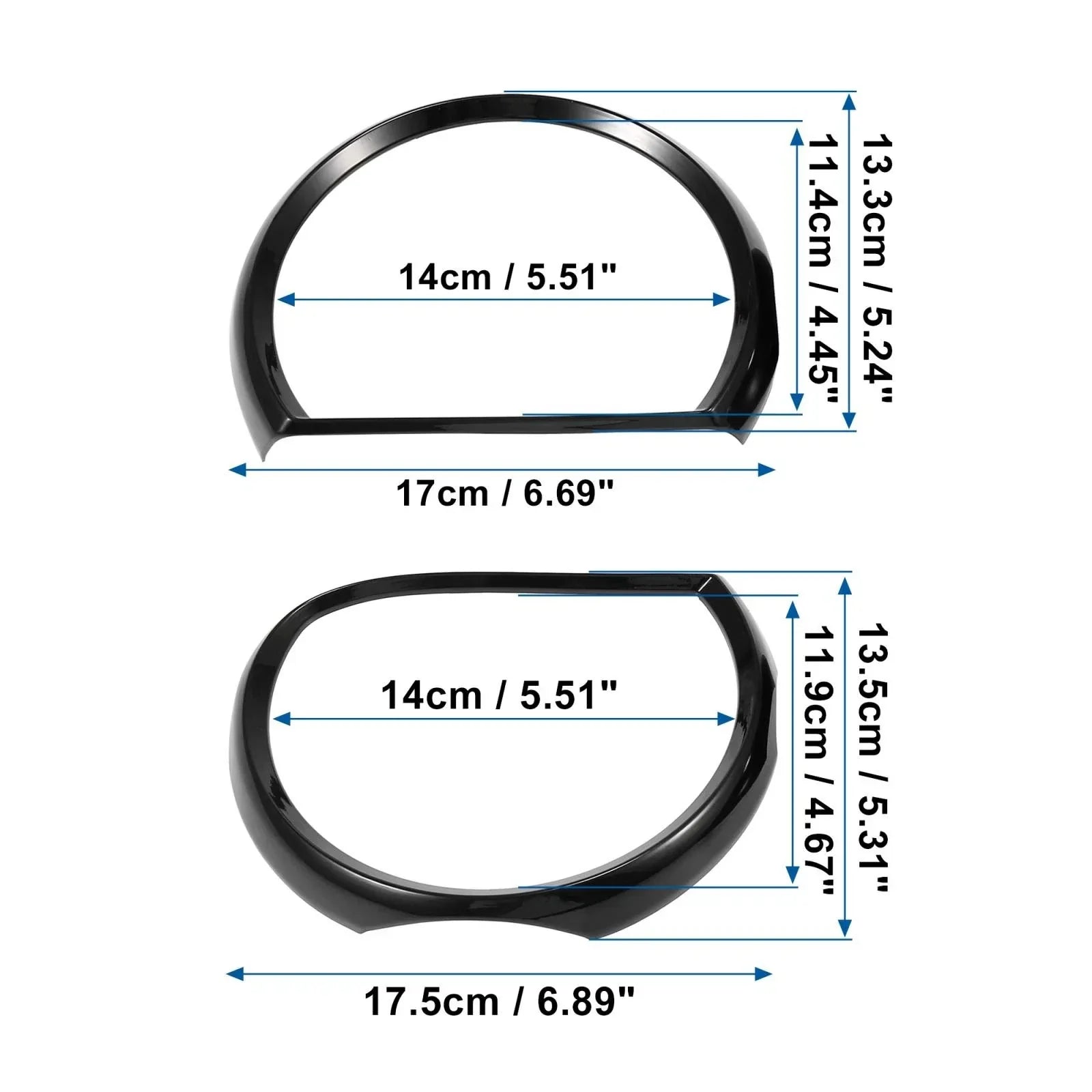 4 x Front Black Headlight Covers for Dodge Challenger (2015-2023)