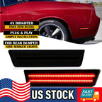 Set of 2 Smoked Red Rear Bumper Side Marker Lights for Dodge Challenger (2008–2014)