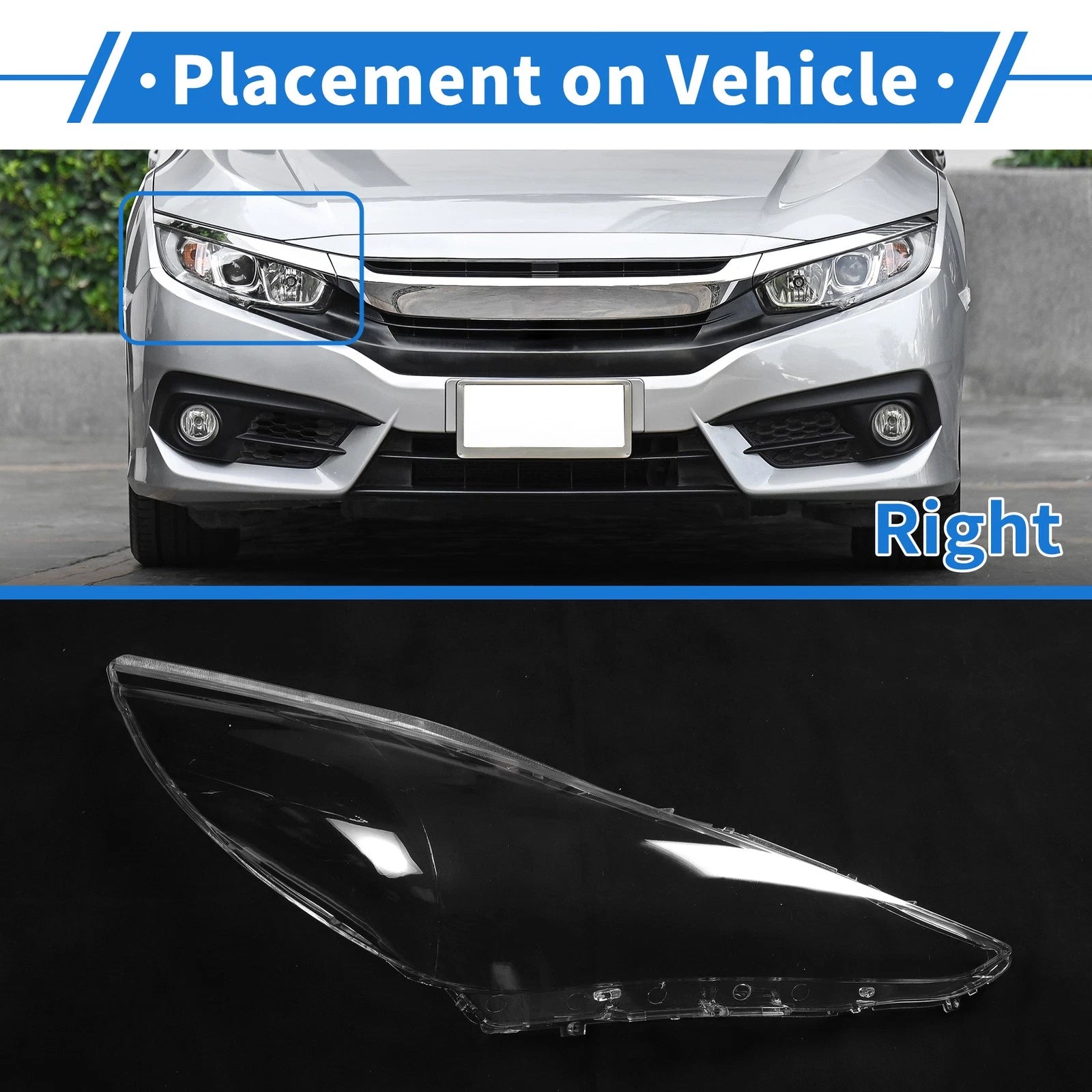 1 Pcs Headlight Lens Cover for Hyundai Sonata (2011–2014) PC Clear