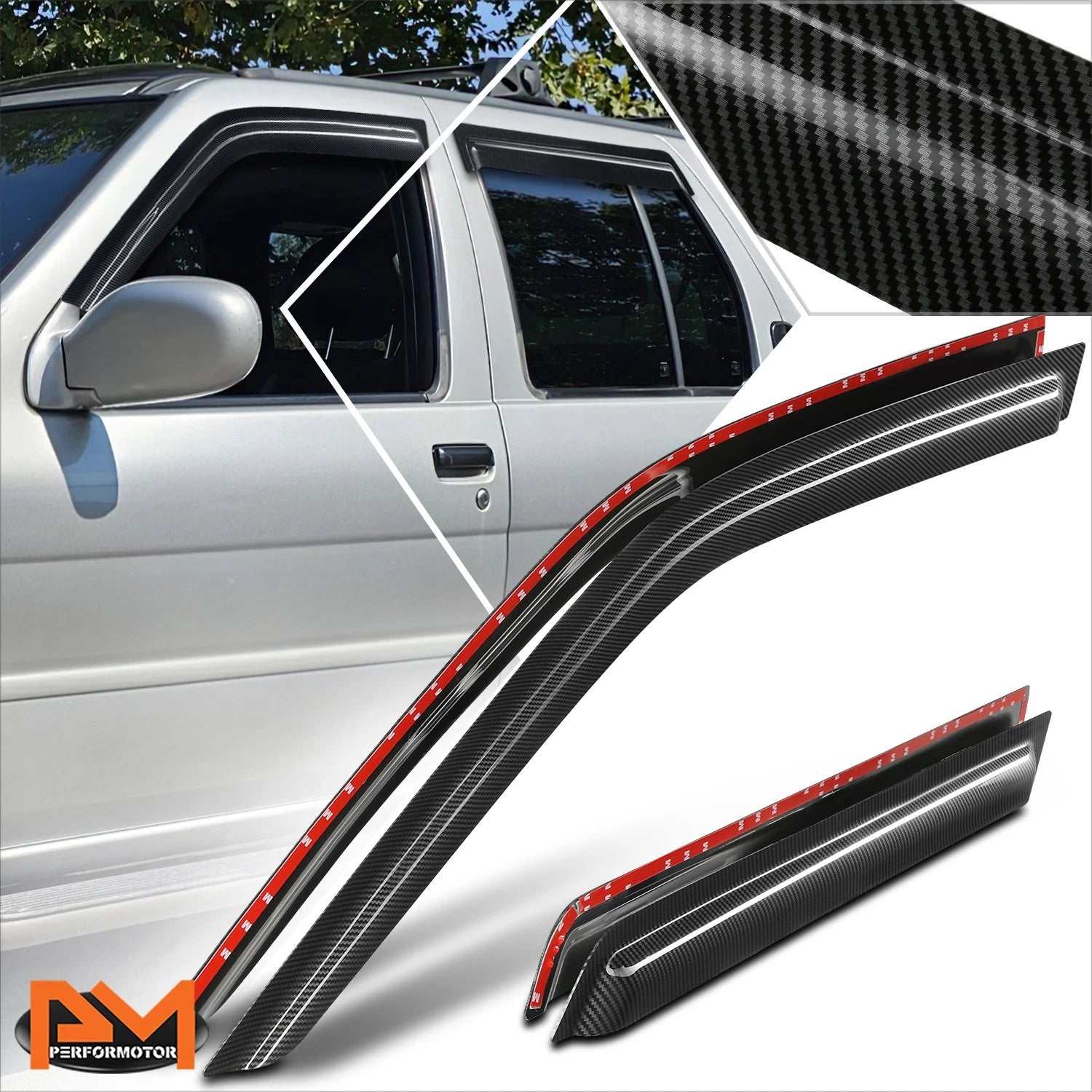 Tape-on Window Visors for Nissan Pathfinder Infiniti QX4 (1996–2004)