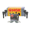 Set of 4 NGK Ignition Coils & V-Power Spark Plugs for Hyundai Kia 2.4L L4