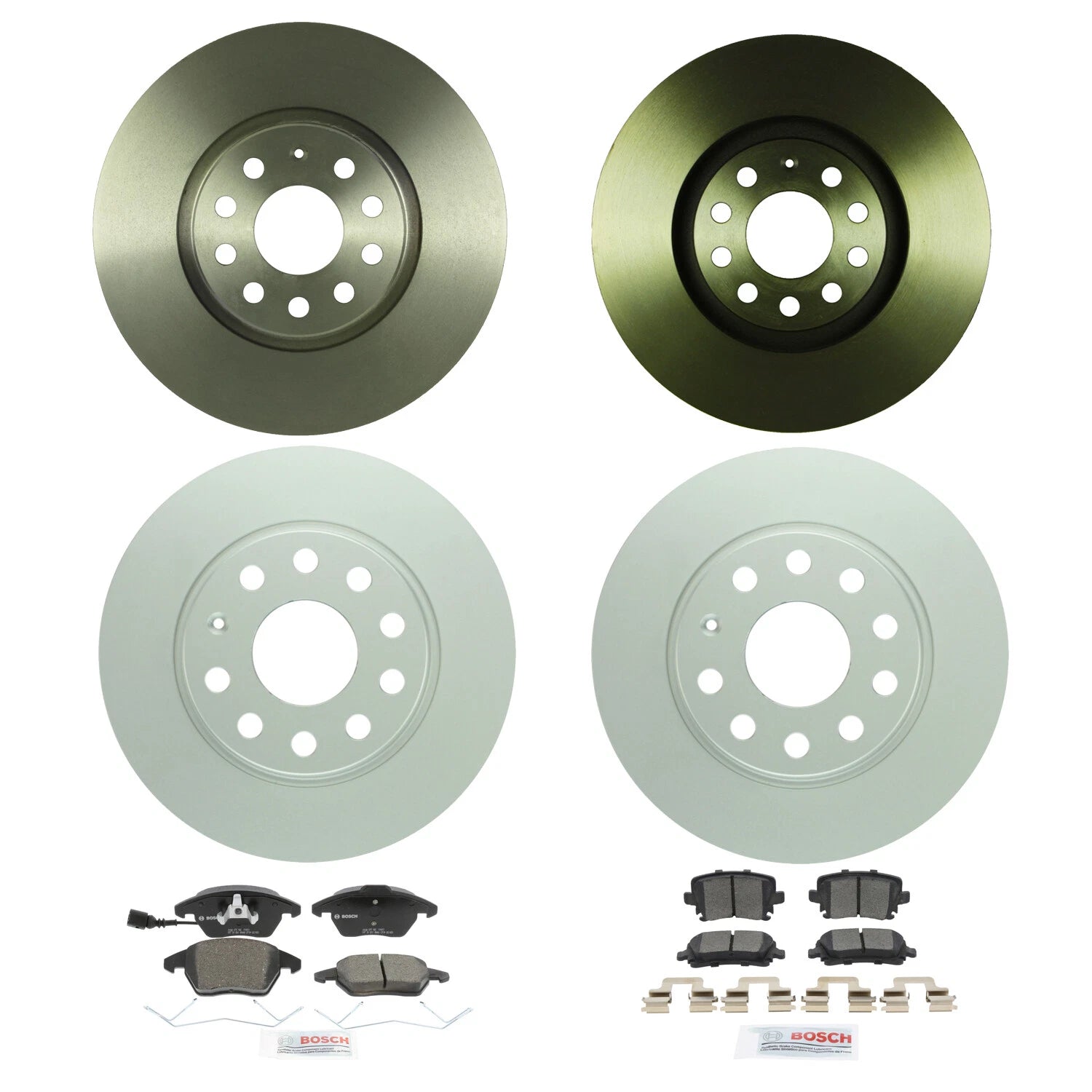 Bosch QuietCast Brake Pad Kit & Rotors for Audi A3, VW Eos (FWD)
