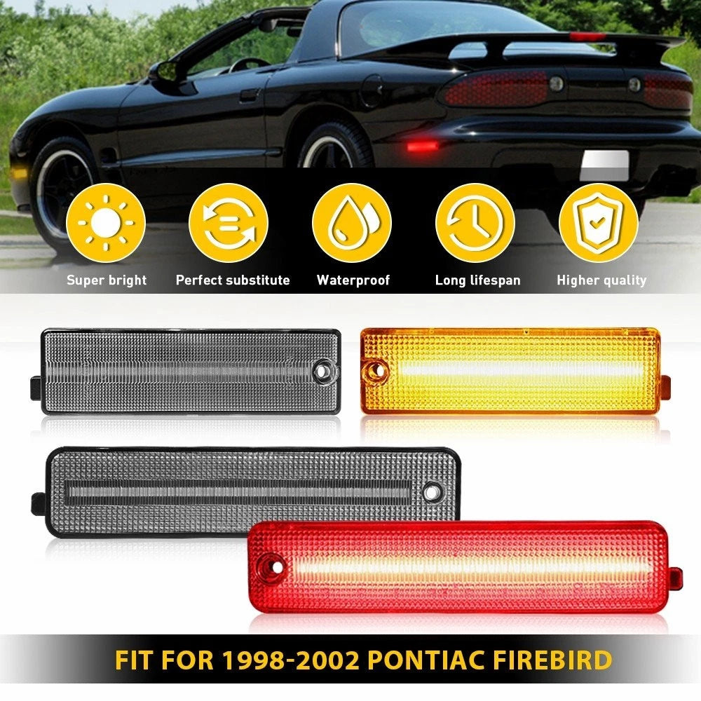 4X Clear Lens Bumper Side Marker Signal Lights for Pontiac Firebird (1998–2002)