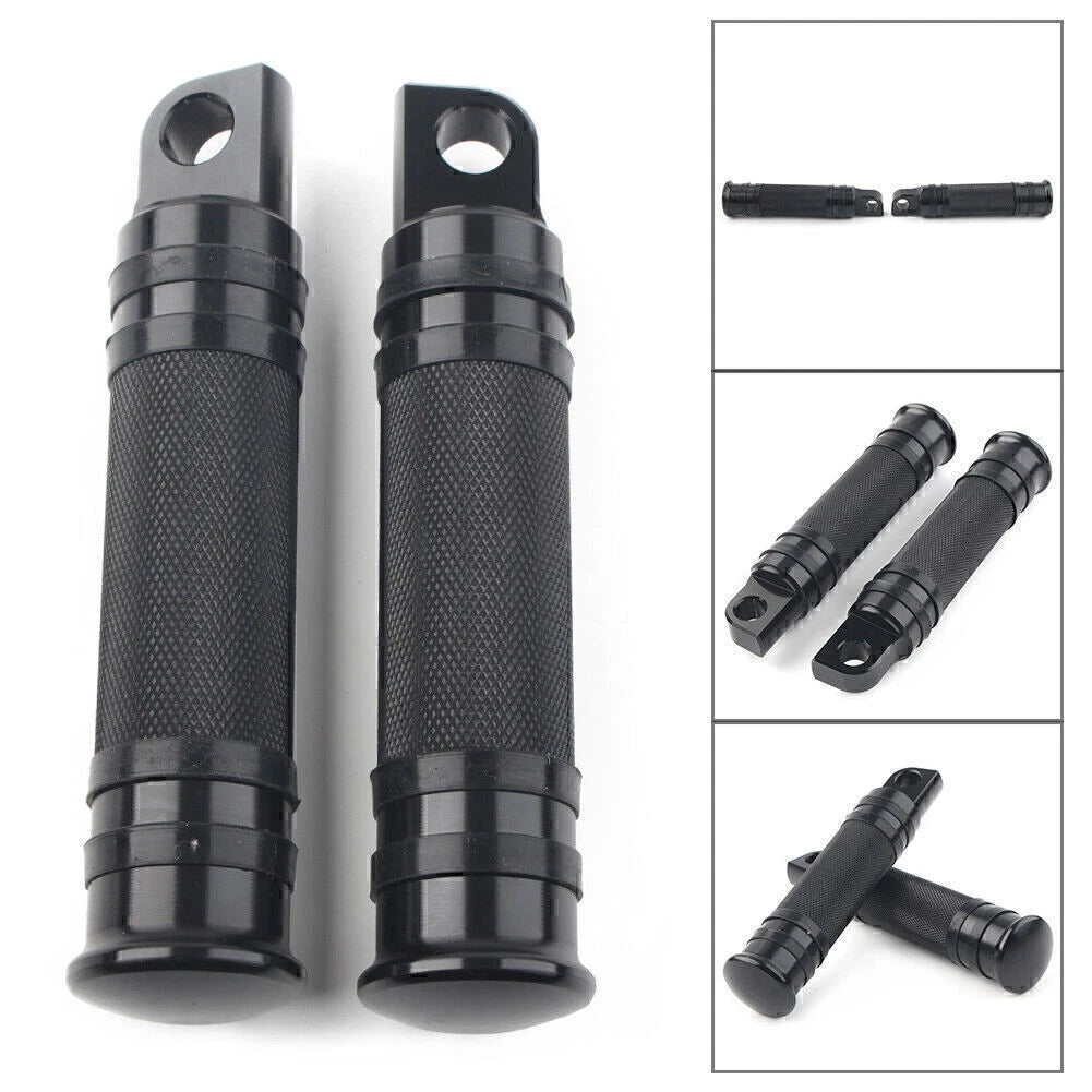 2X Male Mount Footpeg Pegs for Harley Davidson Aluminum Black