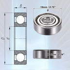 10pcs 607ZZ Deep Groove Ball Bearings for Various Models 