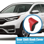 Gear Shift Lever Cover for Honda CR-V (2017–2022) Black Red Faux Leather