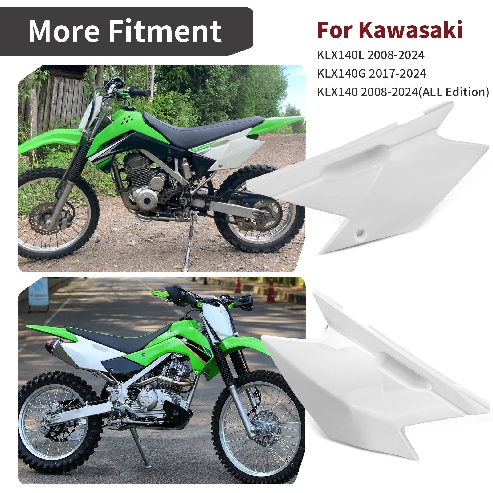 Set of 2 Side Covers for Kawasaki KLX140 (2008–2024) 36001-0156-266