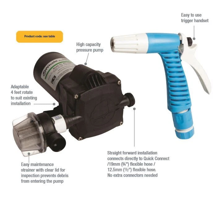 WHALE Universal Pressure Pump Washdown Kit WD1815 12V BLA 133290
