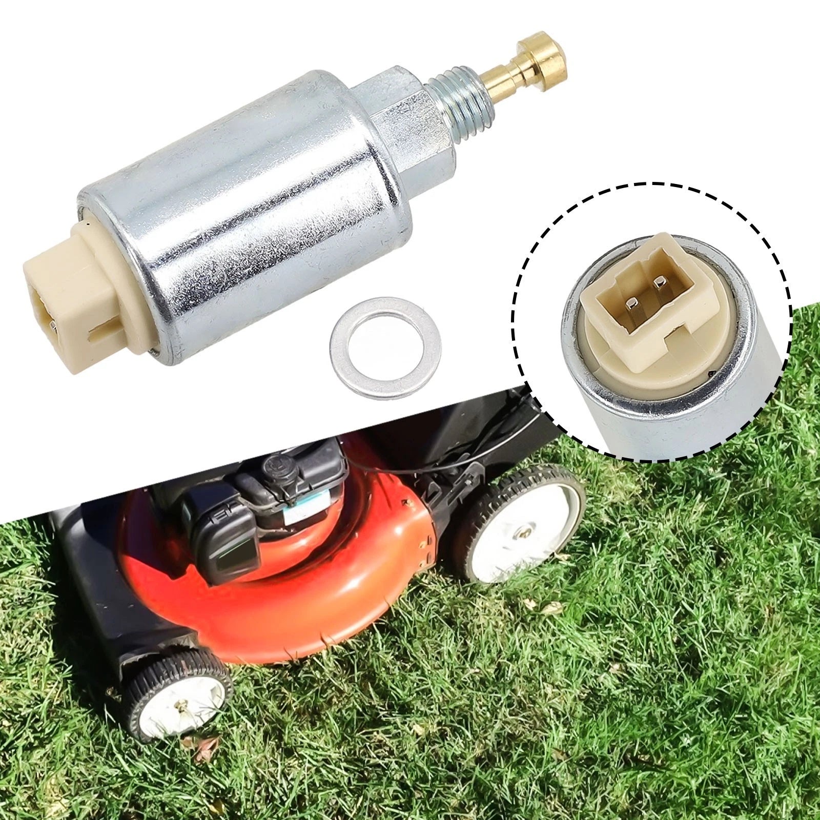 Fuel Solenoid Carburetor Valve with Gasket for Carburetor (2.48in)