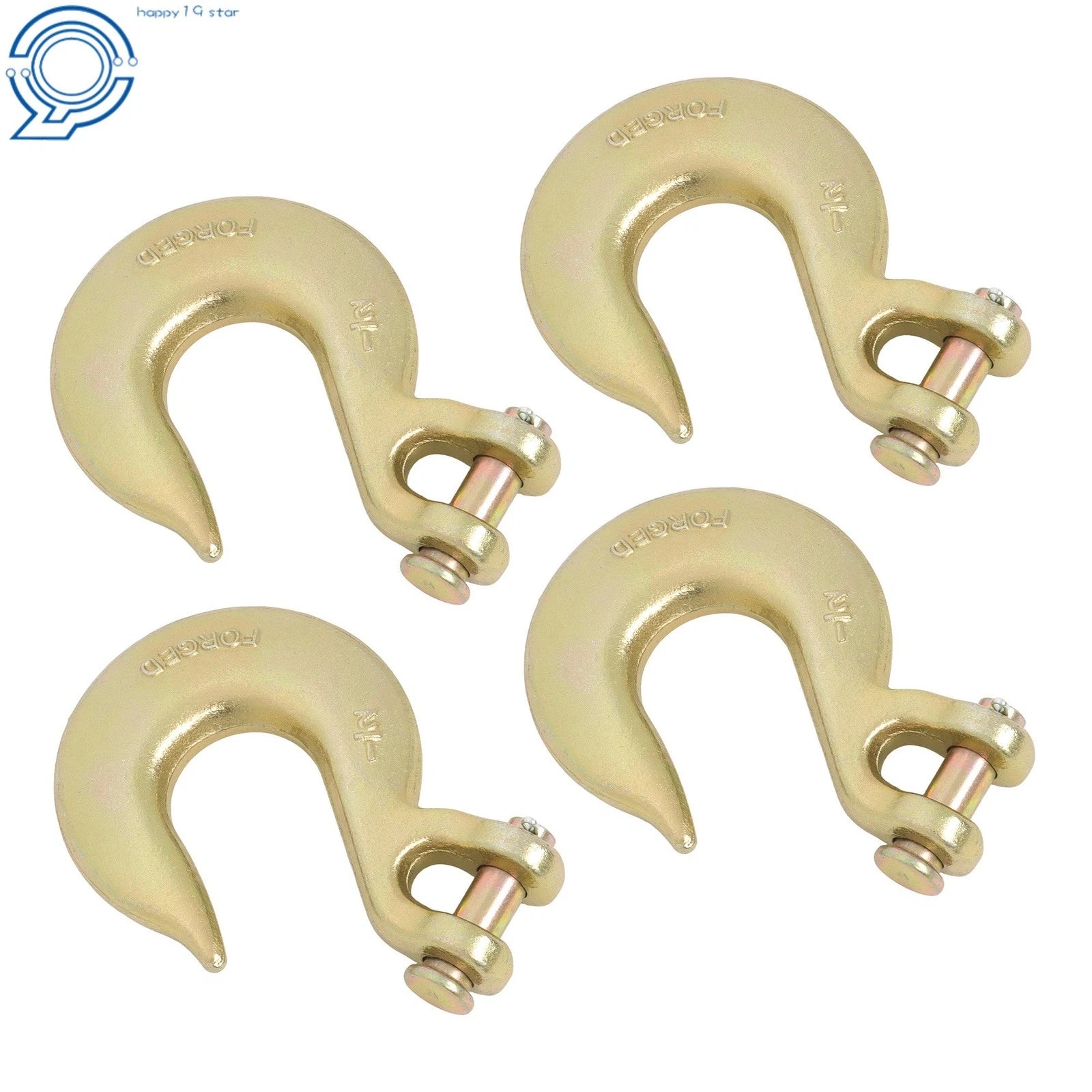 Set of 4 Clevis Slip Hooks for Tow Chains (11,300 LBS Capacity)