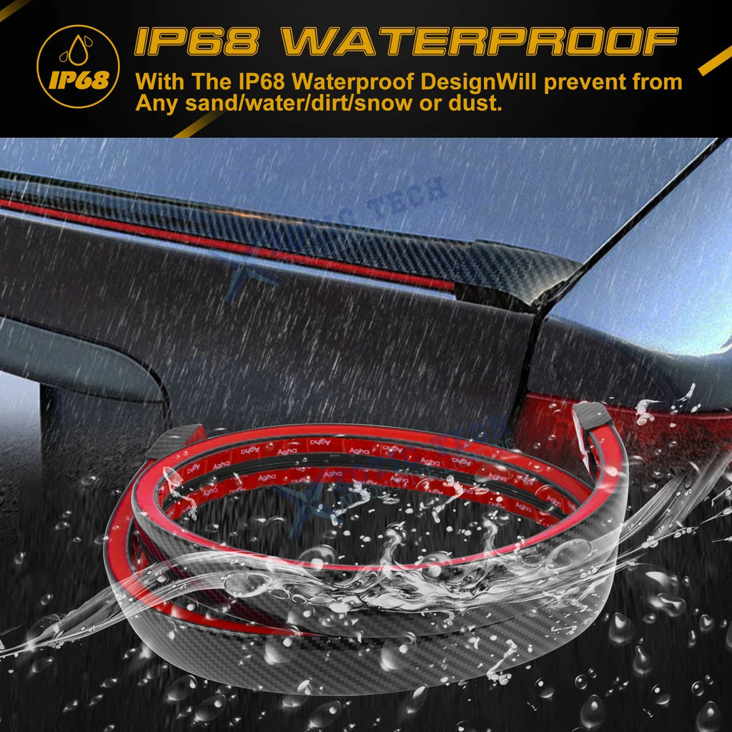 Carbon Fiber Style LED Tail Brake Light Bar for Universal (-)