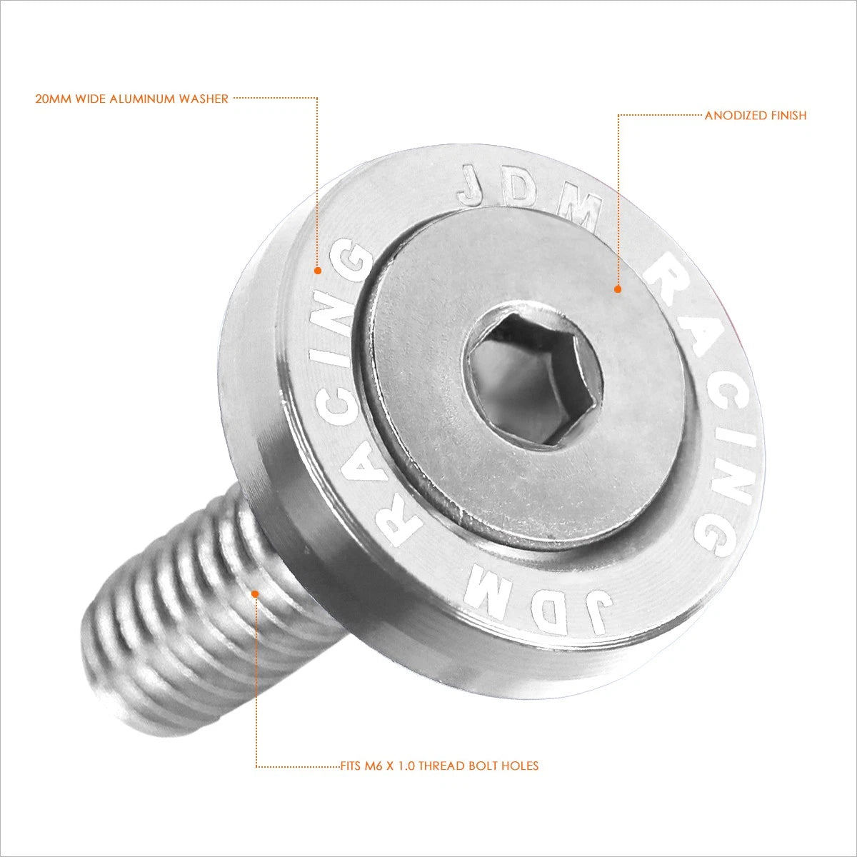 20Pcs Aluminum M6 X 1.0 Fender Washers for Universal Applications