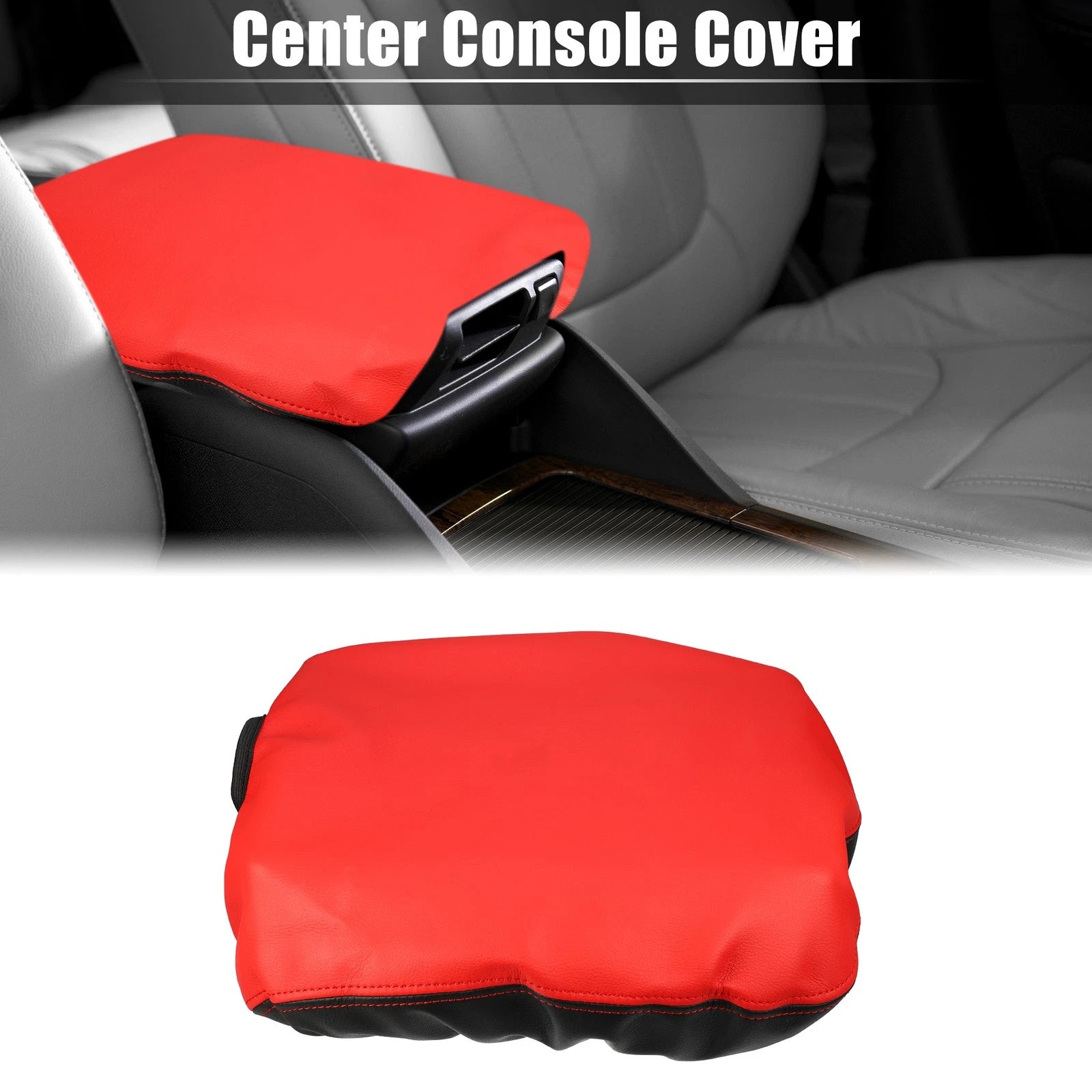 Center Console Cover Waterproof for Dodge Ram 1500 (2009–2018) Black Red 703820594871