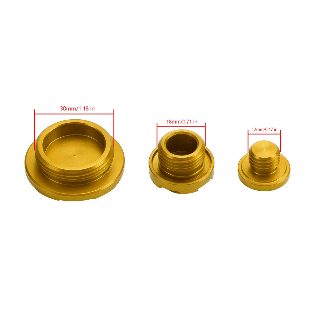 Gold Billet Engine Plug Kit for Kawasaki KX250 KX250F KX450 KX450F (2009–2020)