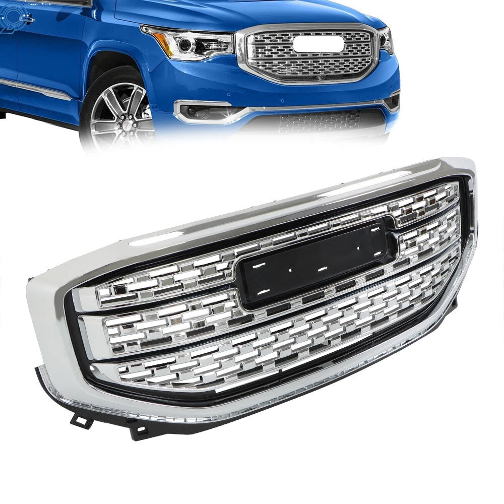 Front Upper Grille Assembly Chrome for GMC Acadia Denali (2017–2019) 84378394