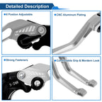 6 Position Adjustable Brake Clutch Levers for Suzuki GSX8S (2023–2025) Silver Tone
