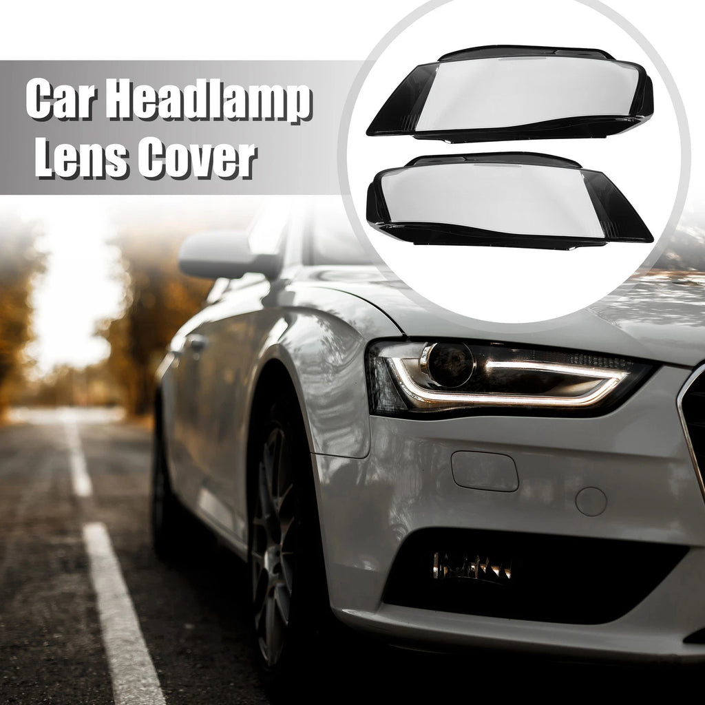 1 Pair Headlight Lens Cover Cap for Audi A4 B8 (2009–2012) 8K0941029C