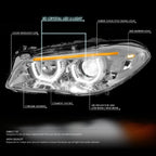 LED U-Halo DRL Sequential Signal Projector HID Headlights for BMW 3-Series (2011–2013)
