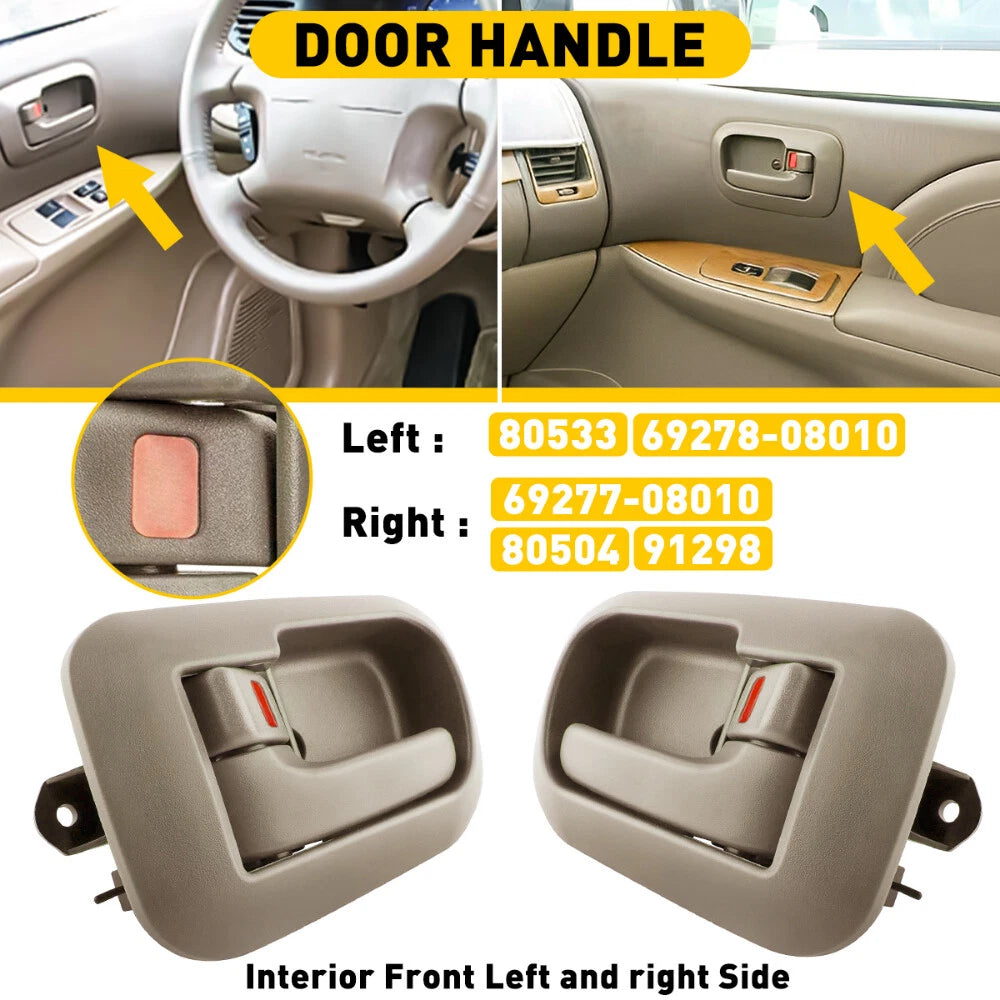 2Pcs Inside Beige Door Handle for Toyota Sienna (1998–2003)