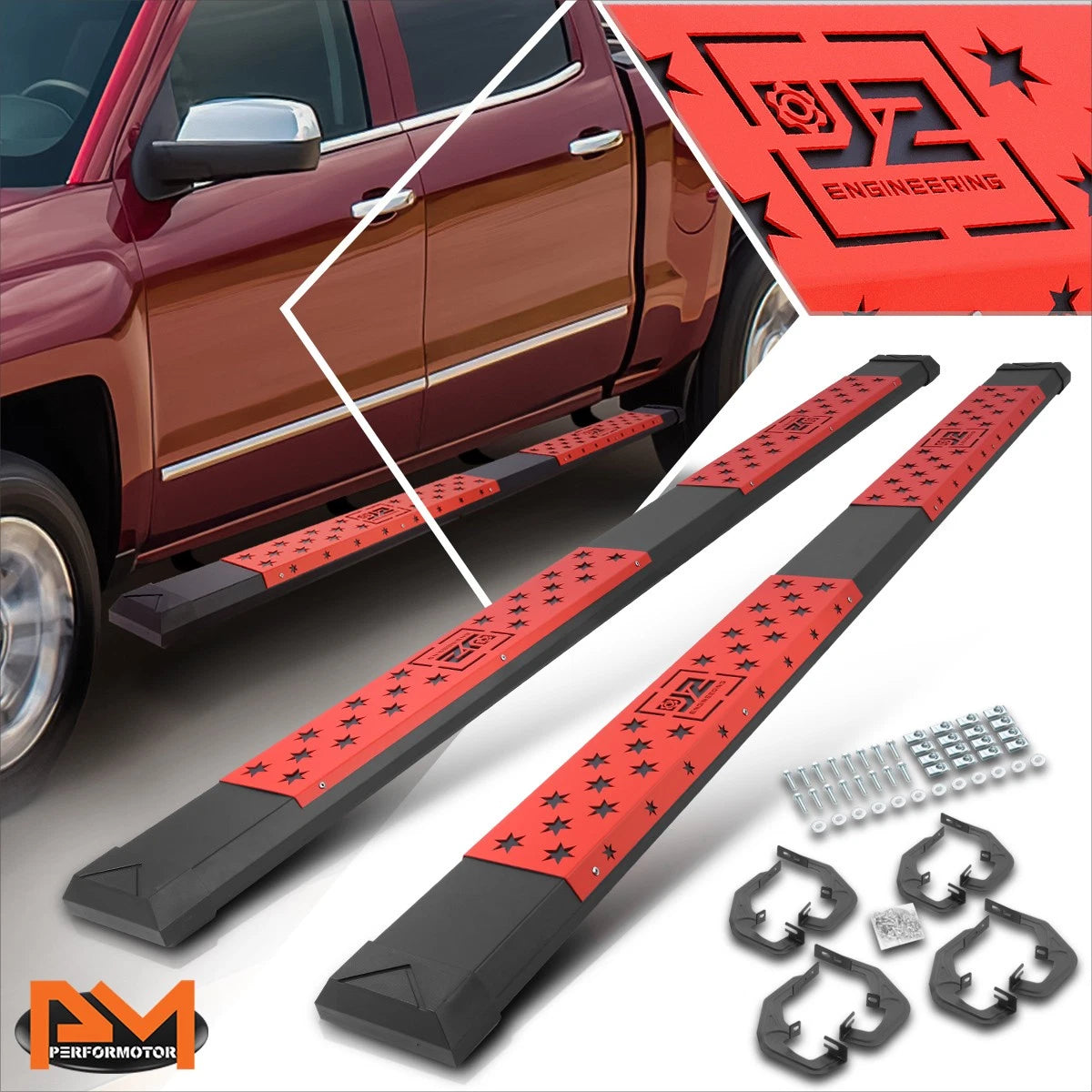 J2 Powdercoated 6" Side Step Running Boards for Silverado/Sierra (2007–2019)