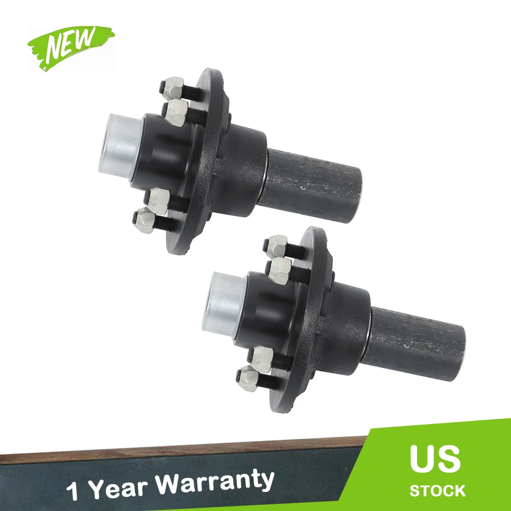 Set of 2 Pre-Assembled Trailer Hub Kits for 3" Axles (Fit 5 on 4.75")