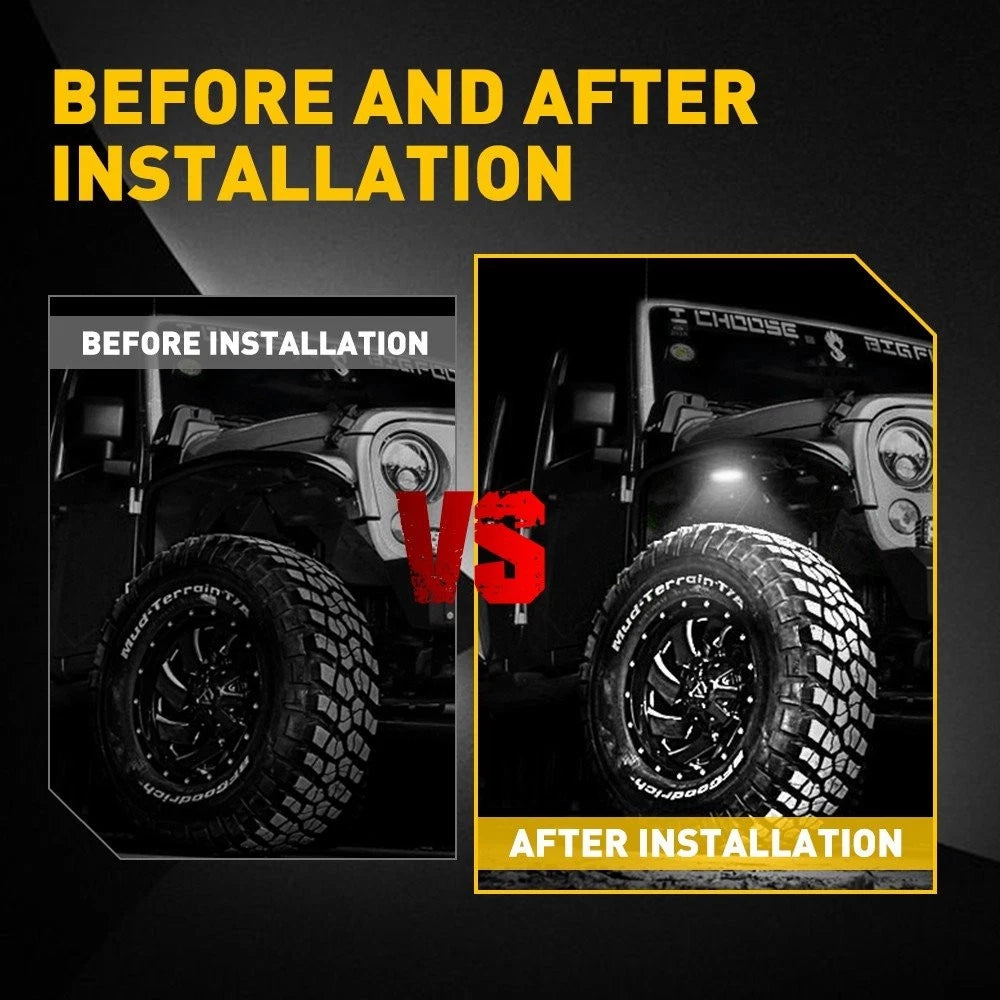 8X LED Rock Lights for Jeep (Offroad, Boat, Truck, UTV, ATV)