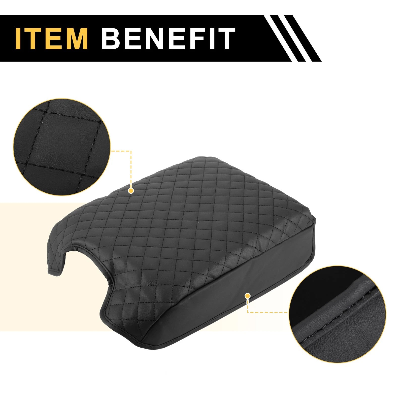Center Console Lid Armrest Cover for Ford F-150 (2015–2020) Anti-Scratch Black