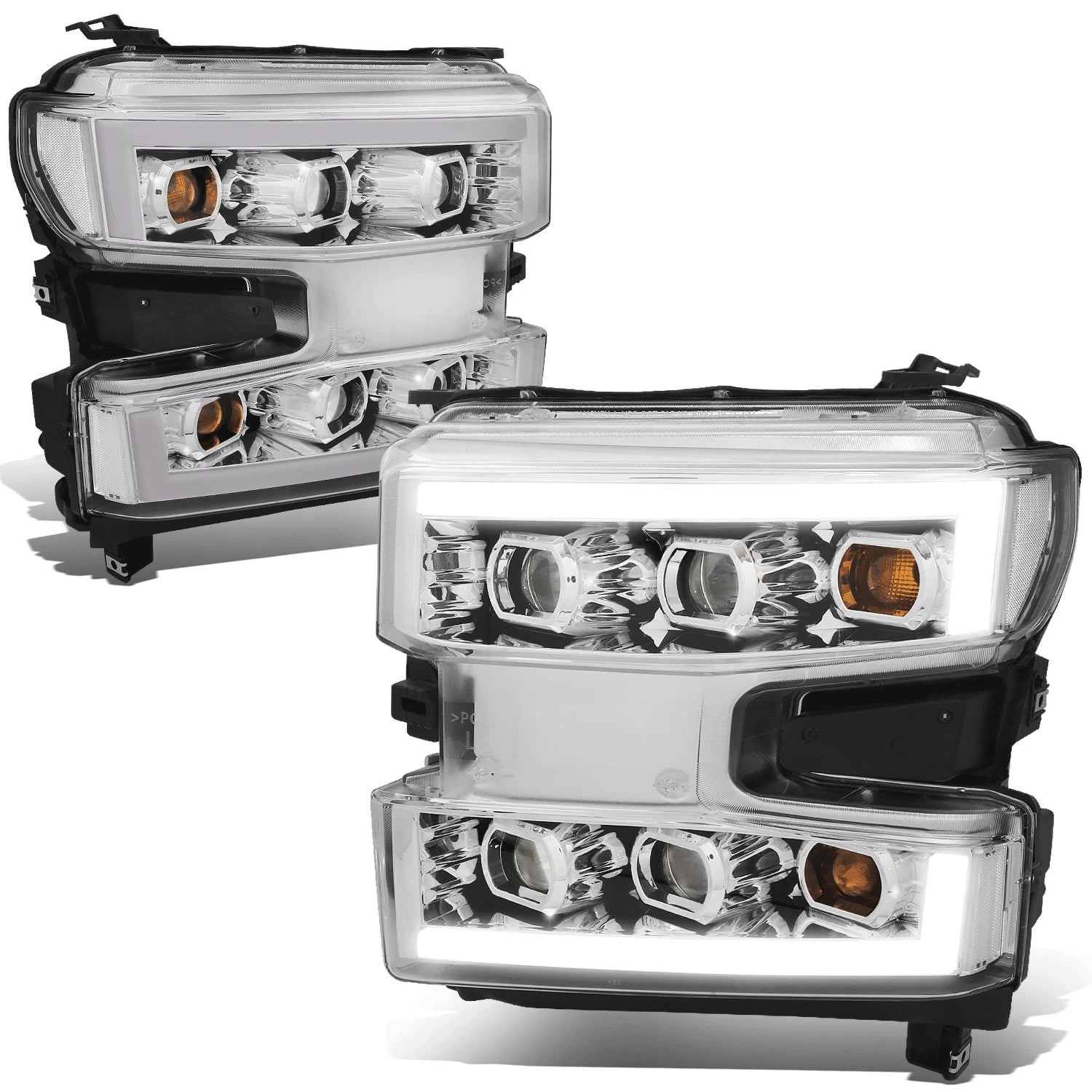 LED DRL Quad Projector Headlight Lamps for Silverado 1500 (2019–2021)