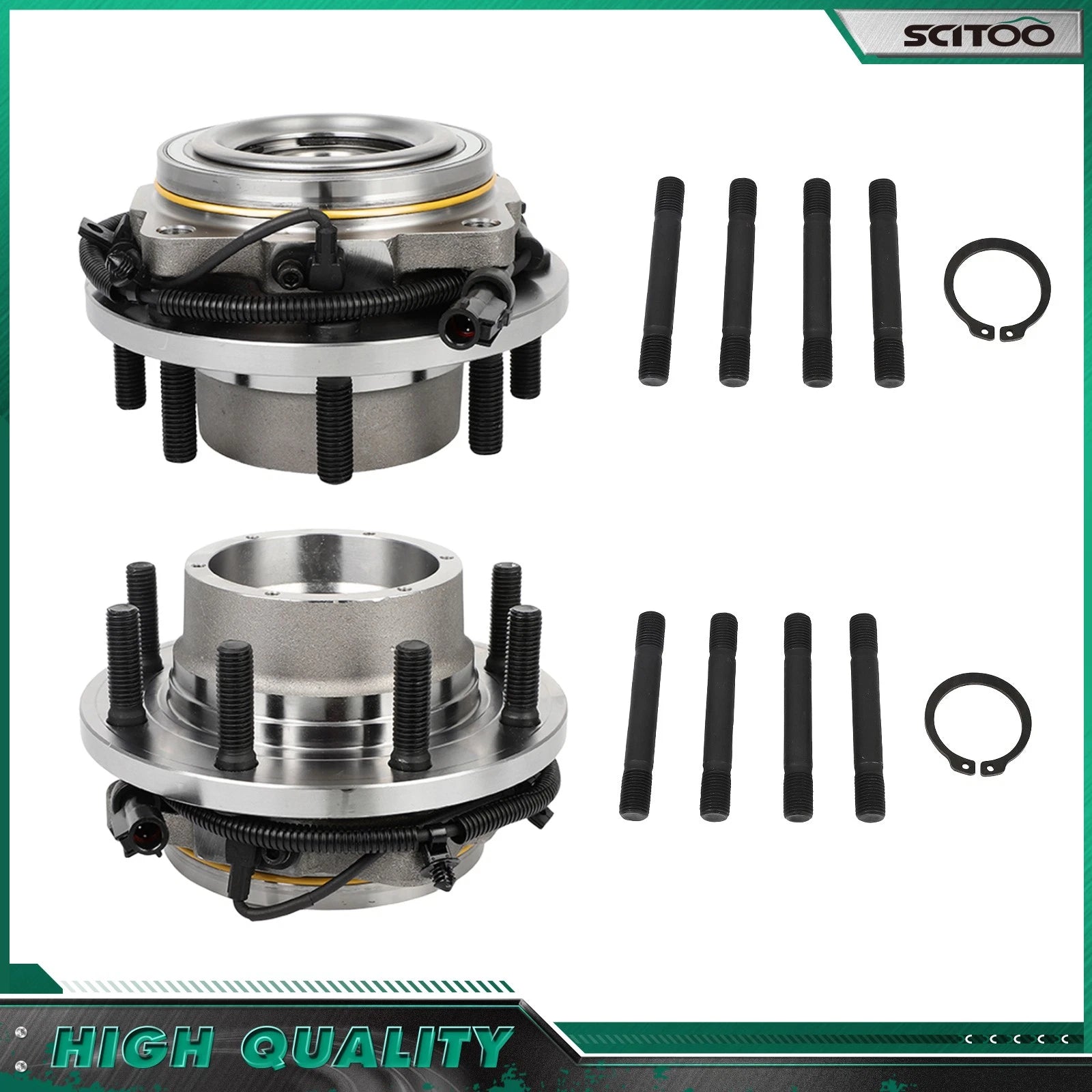 2X Front Wheel Bearing Hub for Ford F-250 Super Duty (2005–2009) DRW 4WD ABS