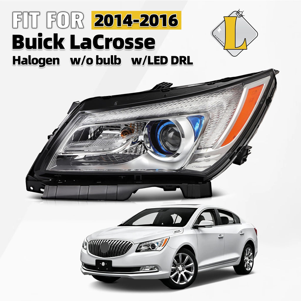Halogen Headlight for Buick LaCrosse (2014–2016) W/LED DRL Projector Driver Side