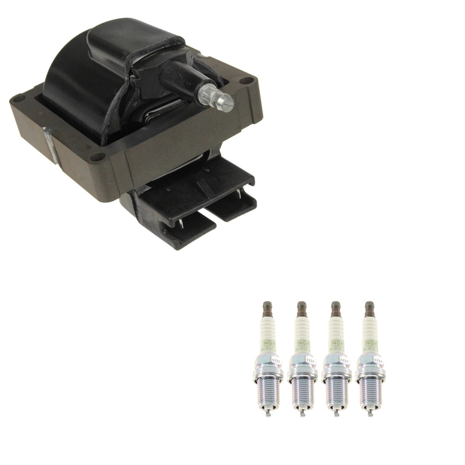 Set of 4 NGK HEI Ignition Coils & G-Power Platinum Spark Plugs for Mazda 626 MX-6 (1992–1997)