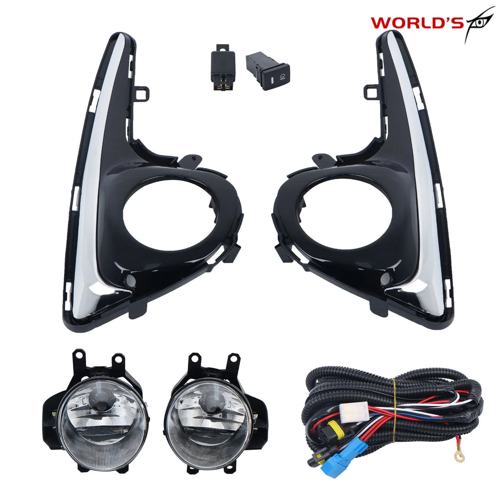 Set of 2 Chrome Fog Lights for Toyota Yaris Hatchback (2018–2020)