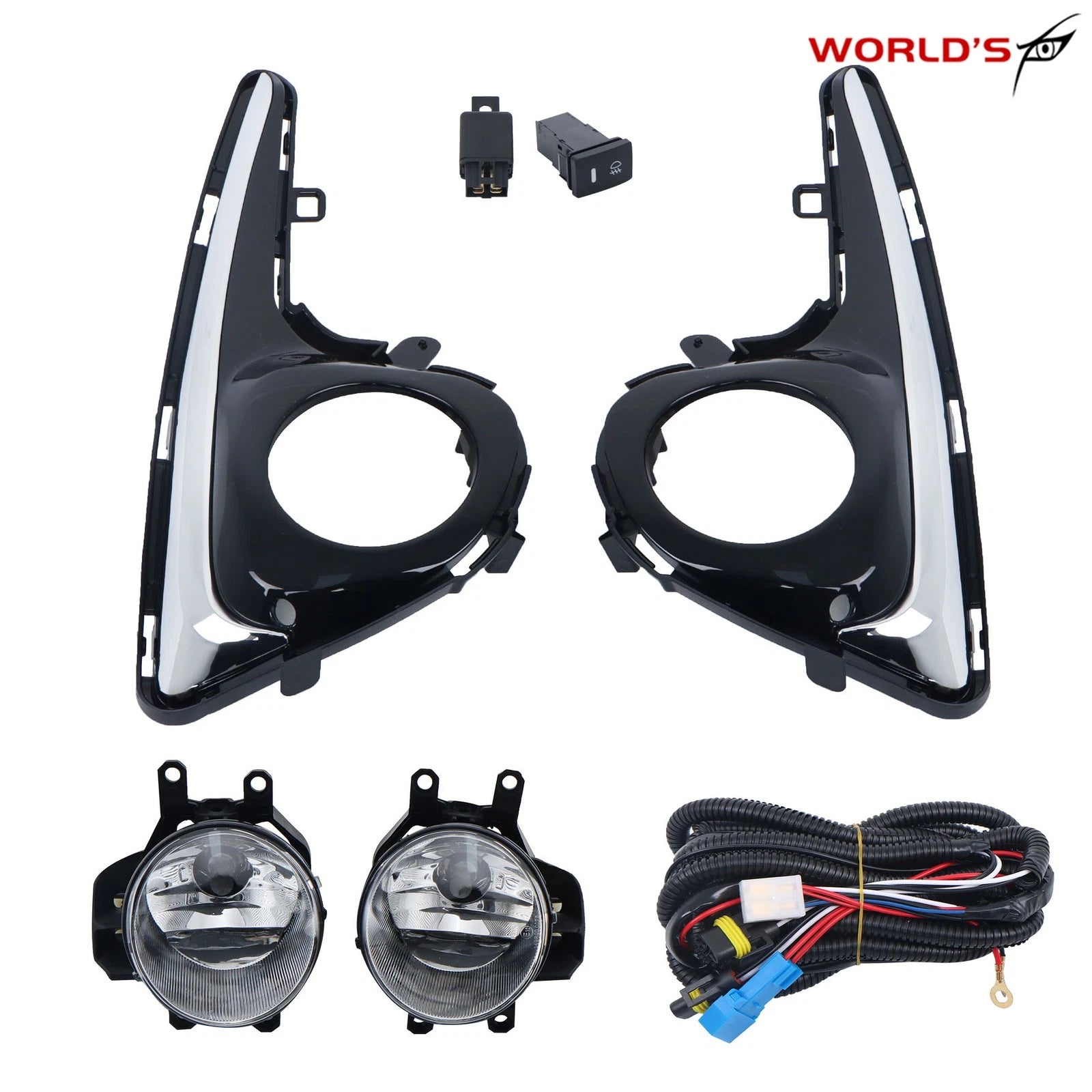 Set of 2 Chrome Fog Lights for Toyota Yaris Hatchback (2018–2020)